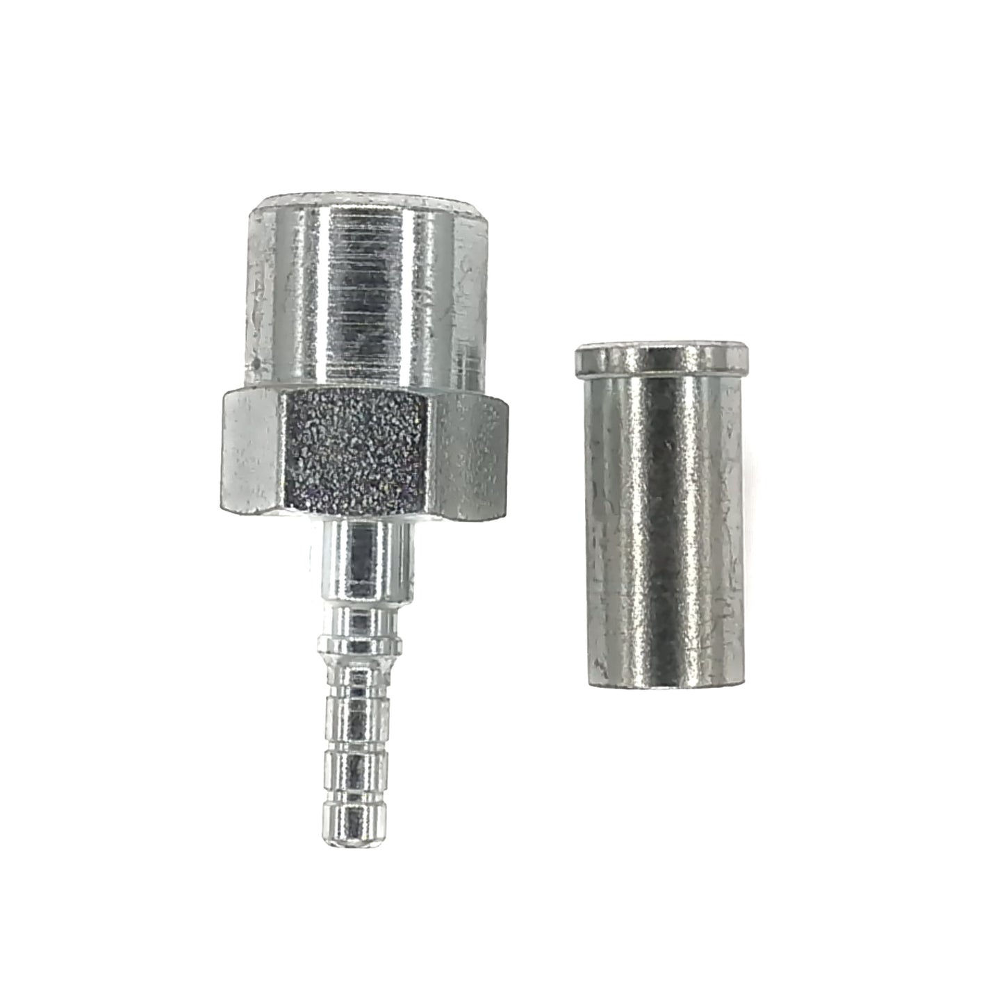 Crimp PTFE Hose End Straight -03 | 1/8 F NPT