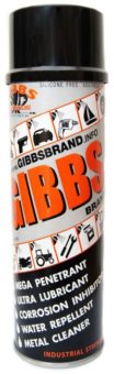 GIBBS lubricant works in all temperatures to clean and eliminate corrosion, to penetrate, waterproof, and to lubricate all metals and mechanical hardware