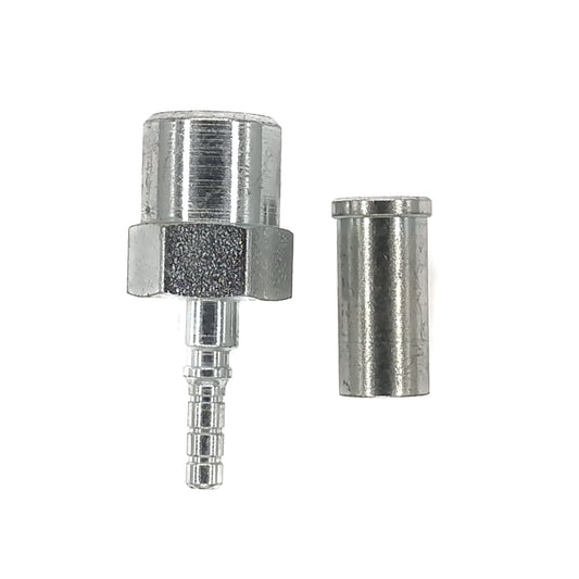 Crimp PTFE Hose End Straight -03 | 1/8 F NPT