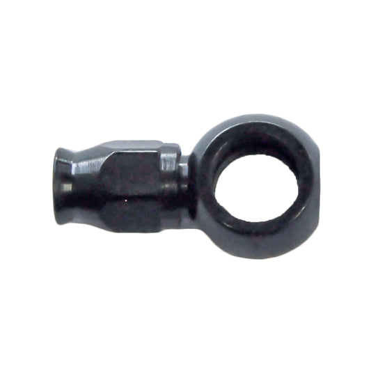 Banjo Hose End Non-Swivel -03 x 10MM Straight Short Steel Black