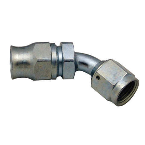 Reusable PTFE Hose End -08 x 45° Steel