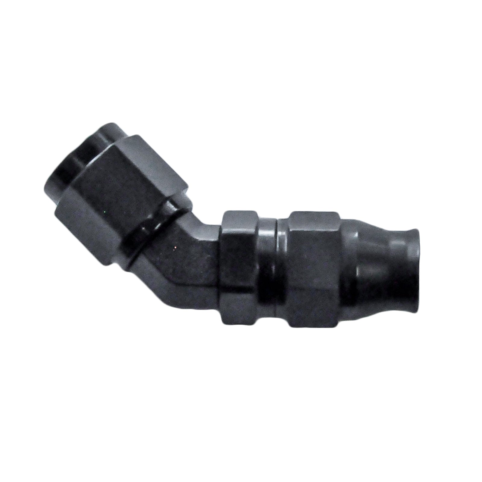 Reusable PTFE Hose End -04 x 45° Forged Steel Black