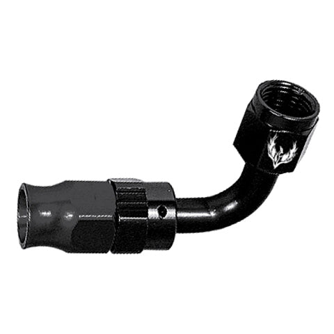 Reusable PTFE Hose End -04 x 90° Steel Black