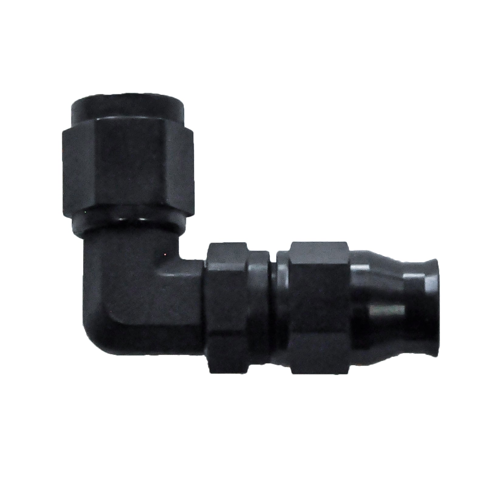 Reusable PTFE Hose End -04 x 90° Forged Steel Black